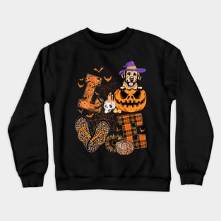 Funny Dog LoverGolden Retriever mom Gift Love Golden Retriever Halloween Pumpkin Crewneck Sweatshirt